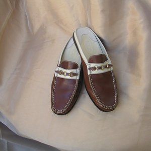 TOD'S MULES- Two Tone Slip On Leather Loafers-SZ40